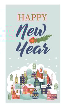 Happy new year. Christmas greeting card. Vector illustration.