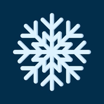 Snowflake Vector Illustration. Christmas and Winter Traditional symbol for logo, print, sticker, emblem, greeting and invitation card design and decoration