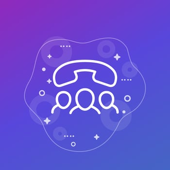 group call line icon, vector