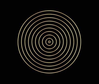 Concentric circle element. Gold luxurious color ring. Abstract  vector illustration for sound wave, golden graphic, Modern decoration for websites, posters, banners, template EPS10 vector