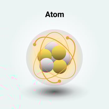 Atom molecule as concept for science. vector illustration