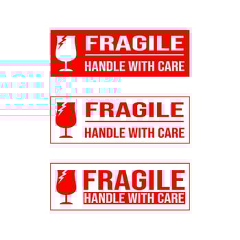 printable fragile for shipping packages label. vector