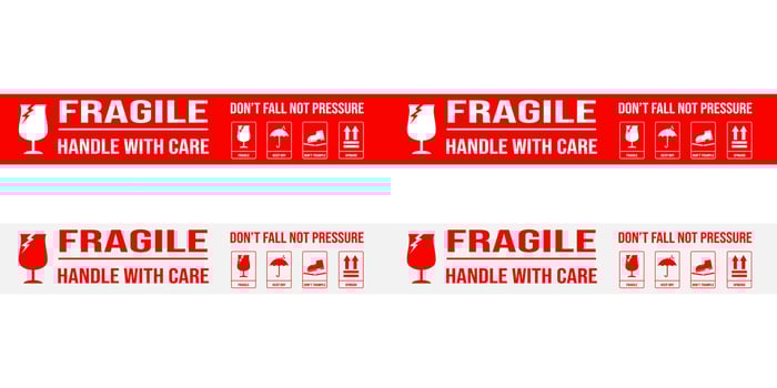 printable fragile for shipping packages label. vector