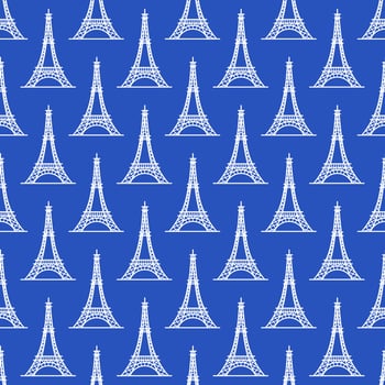 Vector illustration. Seamless Eiffel tower pattern.
