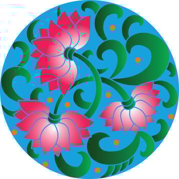 Ornamental lotus.vector, abstract, oriental style, flower, lotus, yoga, medallion, hand-drawing. for textile printing, logo, wallpaper vector