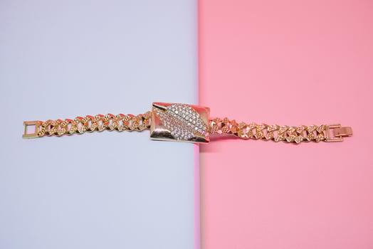 women's bracelet with gold pattern photo