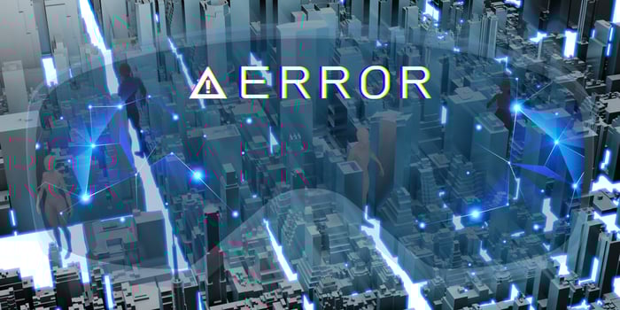 Virtual reality The Metaverse world through VR camera view Cities and people in a simulated world photo