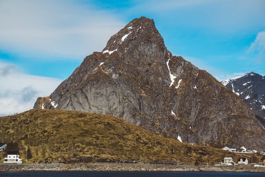 Norway mountain on the islands Lofoten. Natural scandinavian landscape photo