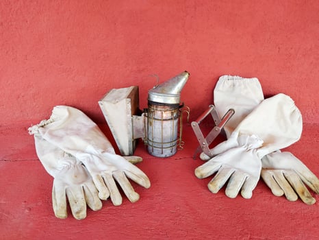 a variety of beekeeping equipment photo