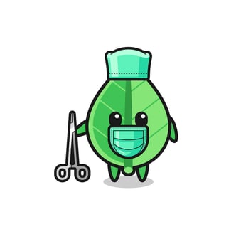surgeon leaf mascot character vector