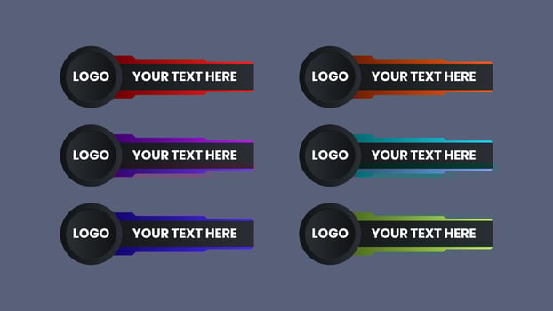 Lower third template. Set of TV banners and bars for news and sport channels, streaming and broadcasting. Collection of lower third for video editing on transparent background. Vector illustration.