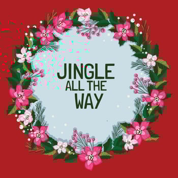 Beautiful Christmas Floral Wreath vector