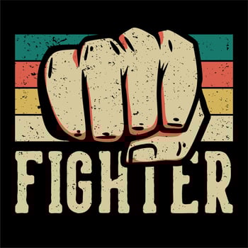 t shirt design fighter vintage illustration vector