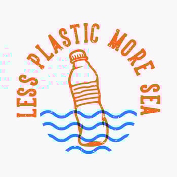 vintage slogan typography less plastic more sea for t shirt design vector