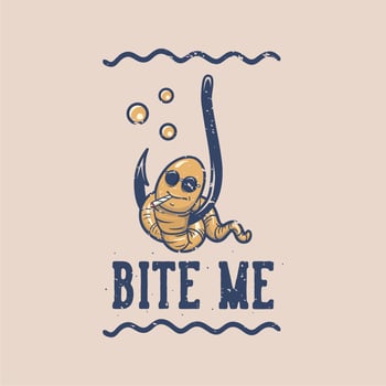 vintage slogan typography bite me for t shirt design vector