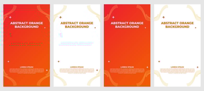 abstract orange gradient social media stories template collection vector