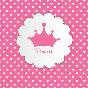 Princess Background with Crown Vector Illustration