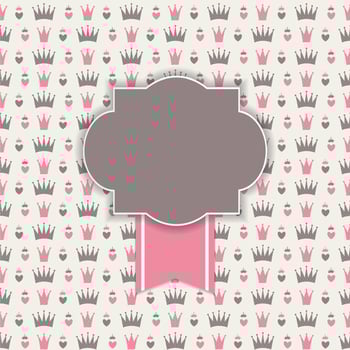 Princess Background with Crown Vector Illustration