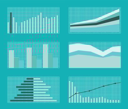 Set of Graphs and Charts. Data and Statistic, Informative Infographics. Vector Illustration.
