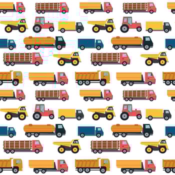 Truck Cars Seamless Pattern Background Vector Illustration