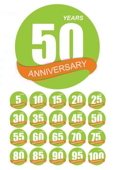 Template Logo Anniversary Set Vector Illustration