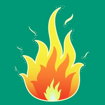 Open flame like a bonfire vector