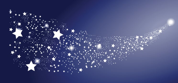 Comet Star on White Background. Vector Illustration.