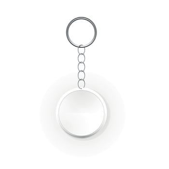 Template Keychain Keys on a Ring with a Chain. Vector Illustration.