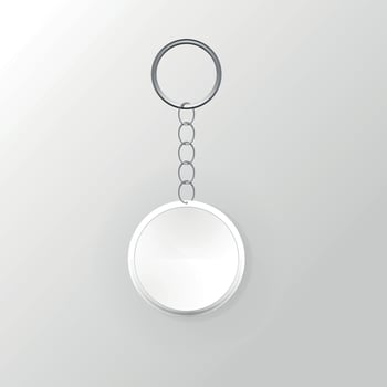 Template Keychain Keys on a Ring with a Chain. Vector Illustration.
