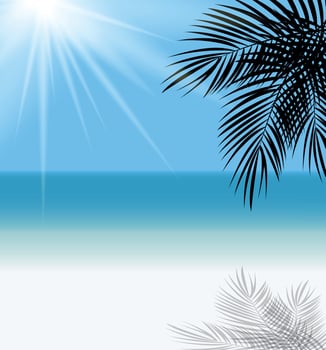 Palm Leaf Vector Background Illustration