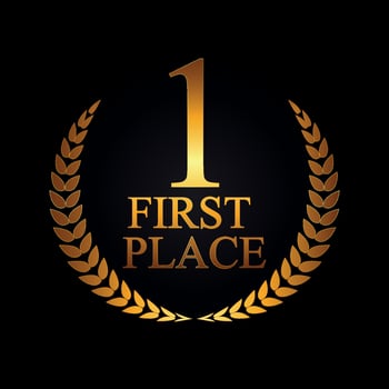 First Place Laurel Design Label Vector Illustration