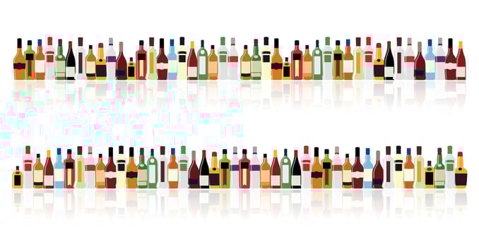Vector Illustration of Silhouette Alcohol Bottle