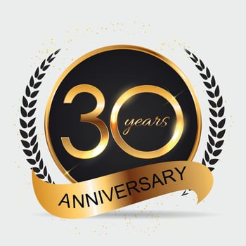 Template Logo 30 Years Anniversary Vector Illustration