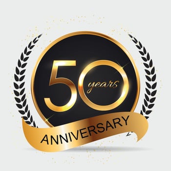Template Logo 50 Years Anniversary Vector Illustration
