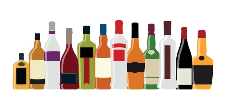 Vector Illustration of Silhouette Alcohol Bottle
