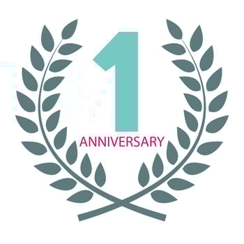 Template Logo 1 Anniversary in Laurel Wreath Vector Illustration