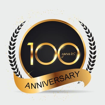 Template Logo 100 Years Anniversary Vector Illustration