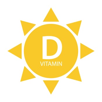 Vitamin D Sun Sign Icon. Vector Illustration