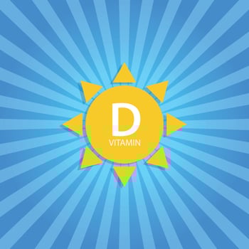 Vitamin D Sun Sign Icon. Vector Illustration
