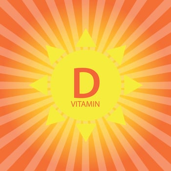 Vitamin D Sun Sign Icon. Vector Illustration
