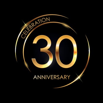 Template Logo 30 Years Anniversary Vector Illustration