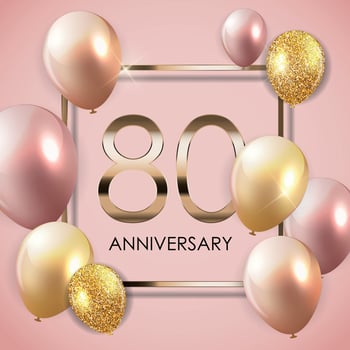 Template 90 Years Anniversary Background with Balloons Vector Illustration