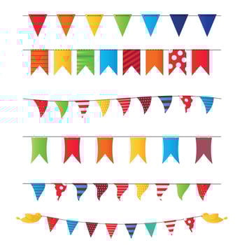 Party Flags Set Vector Illustration