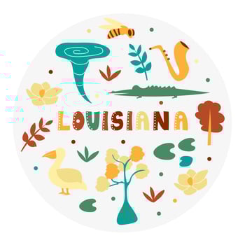 USA collection. Vector illustration of Louisiana theme. State Symbols