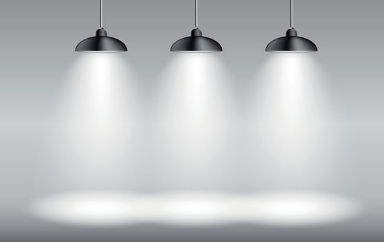 Background with Lighting Lamp. Empty Space for Your Text or Object vector