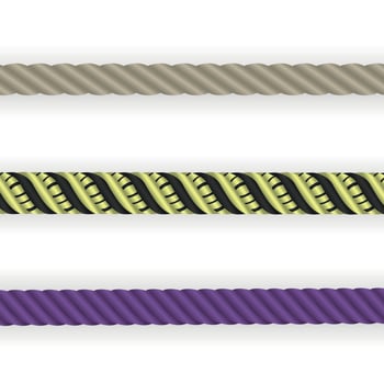 Set of naturalistic 3D type illustration of twisted rope. Vector Illustration