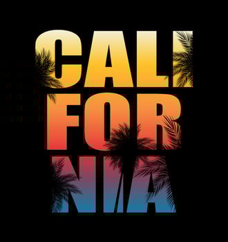 Abstrat California Palm Background Vector Illustration