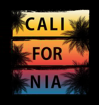 Abstrat California Palm Background Vector Illustration