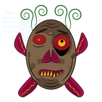Monster face vector illustration