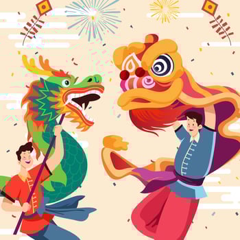Lion Dance Festivity Concept vector